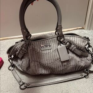 Coach Pleated Satchel in Gray